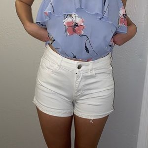 AMERICAN EAGLE AE WHITE DENIM JEAN SHORTS SIZE 8